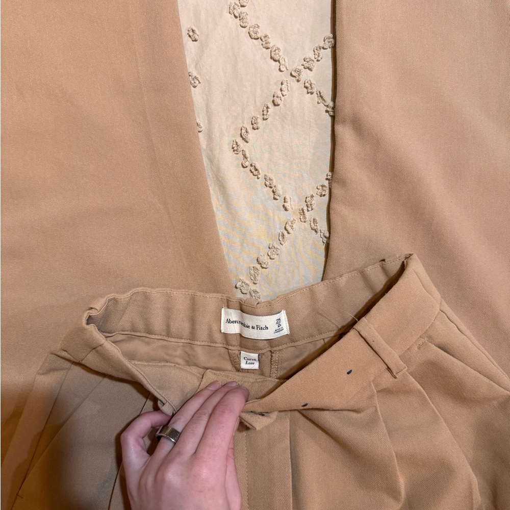 Abercrombie & Fitch Light Brown Pleated Pants